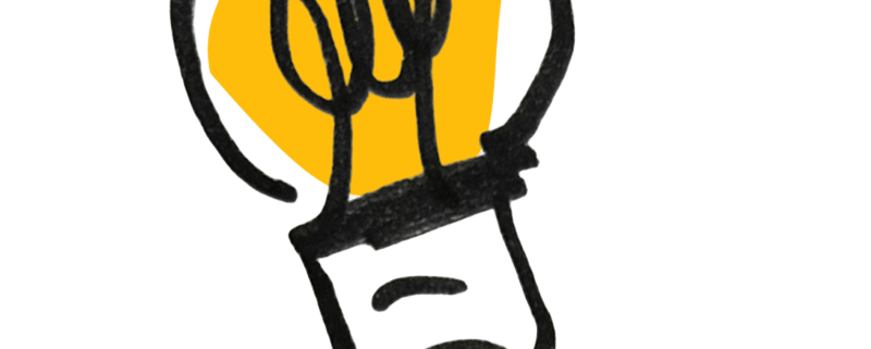 Ilustración de bombilla amarilla