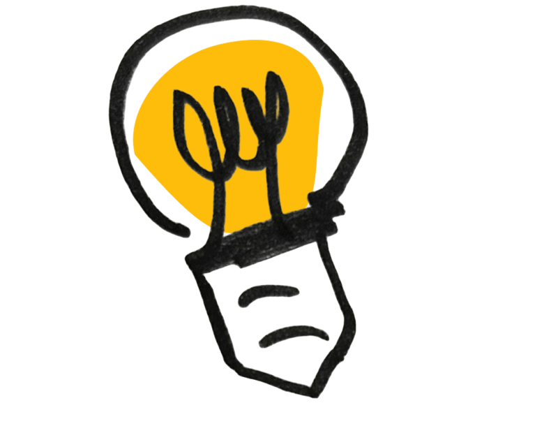 Ilustración de bombilla amarilla