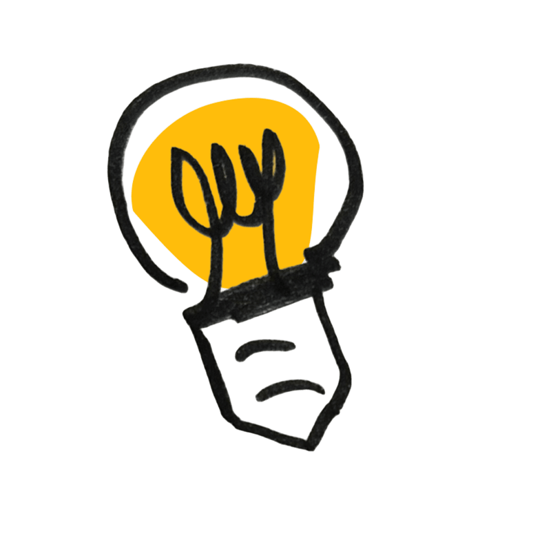 Ilustración de bombilla amarilla